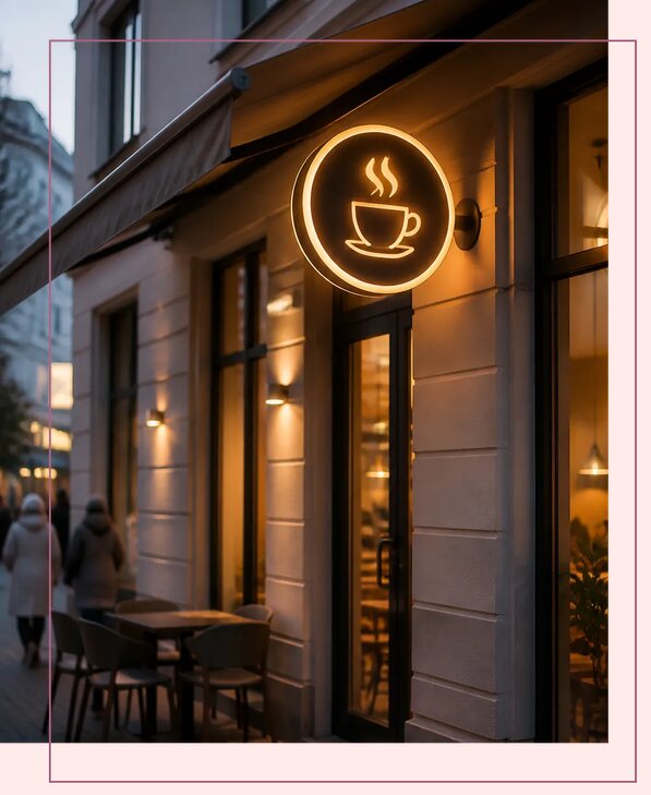 Световые вывески для кафе в Москве по цене от 19895 р. | РекламаторМск