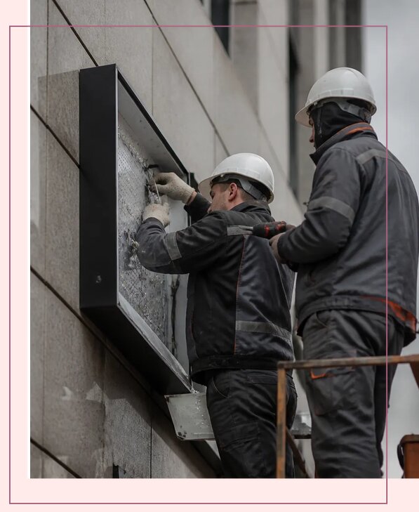 Профессиональная замена подсветки рекламной вывески в Москве
